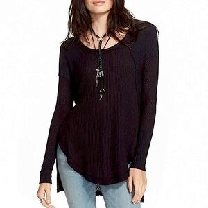 Free People Black Long Sleeve Top